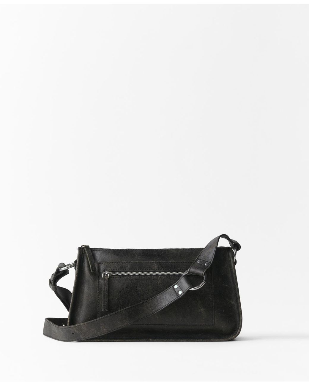 Manta leather shoulder bag with all-over metal details