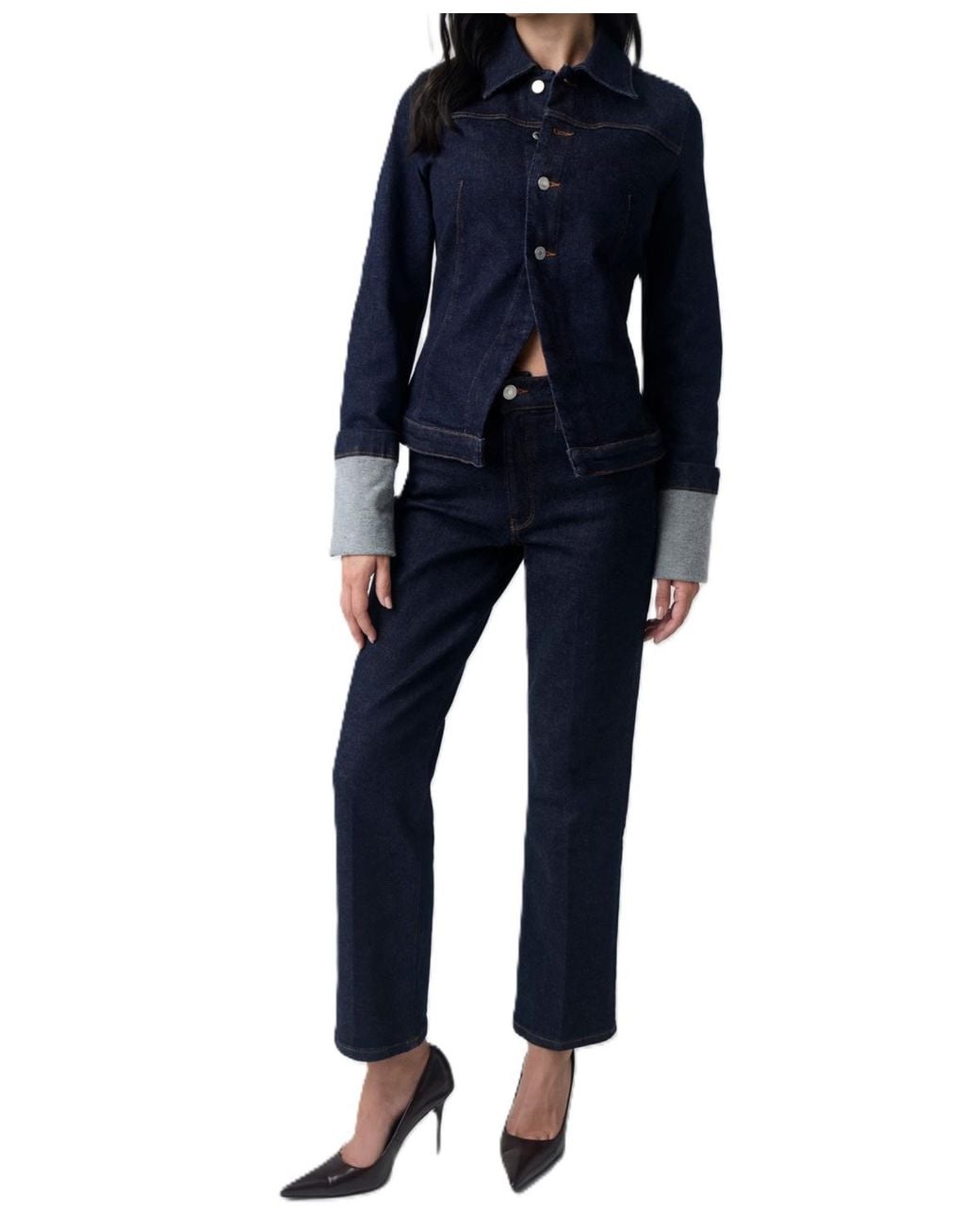 Guess Blue Madeline Cropped Denim Jacket