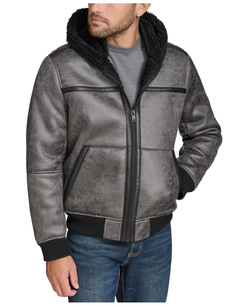 Marc New York Gray Mapleton Faux-shearling Jacket for men