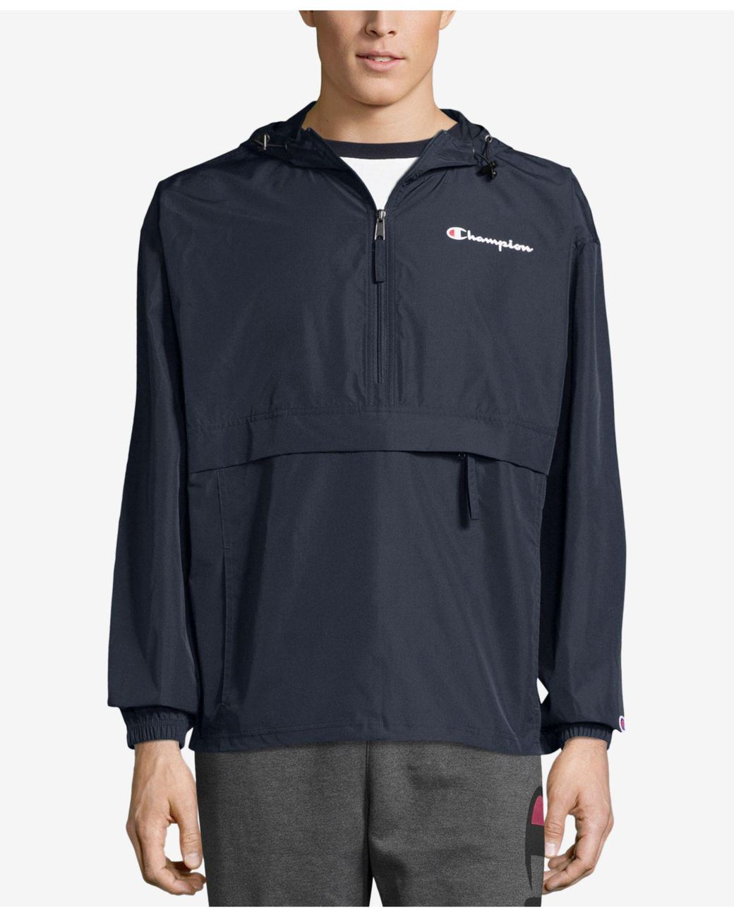 Champion Synthetic Packable Halfzip Hooded Waterresistant Jacket in