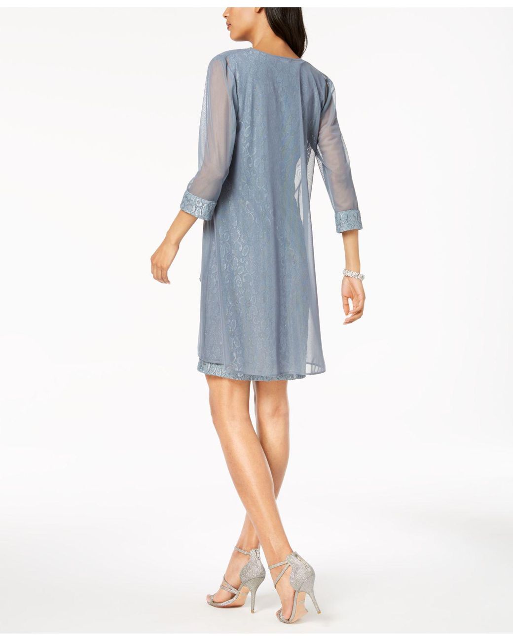 r & m richards embellished lace sheath dress & jacket