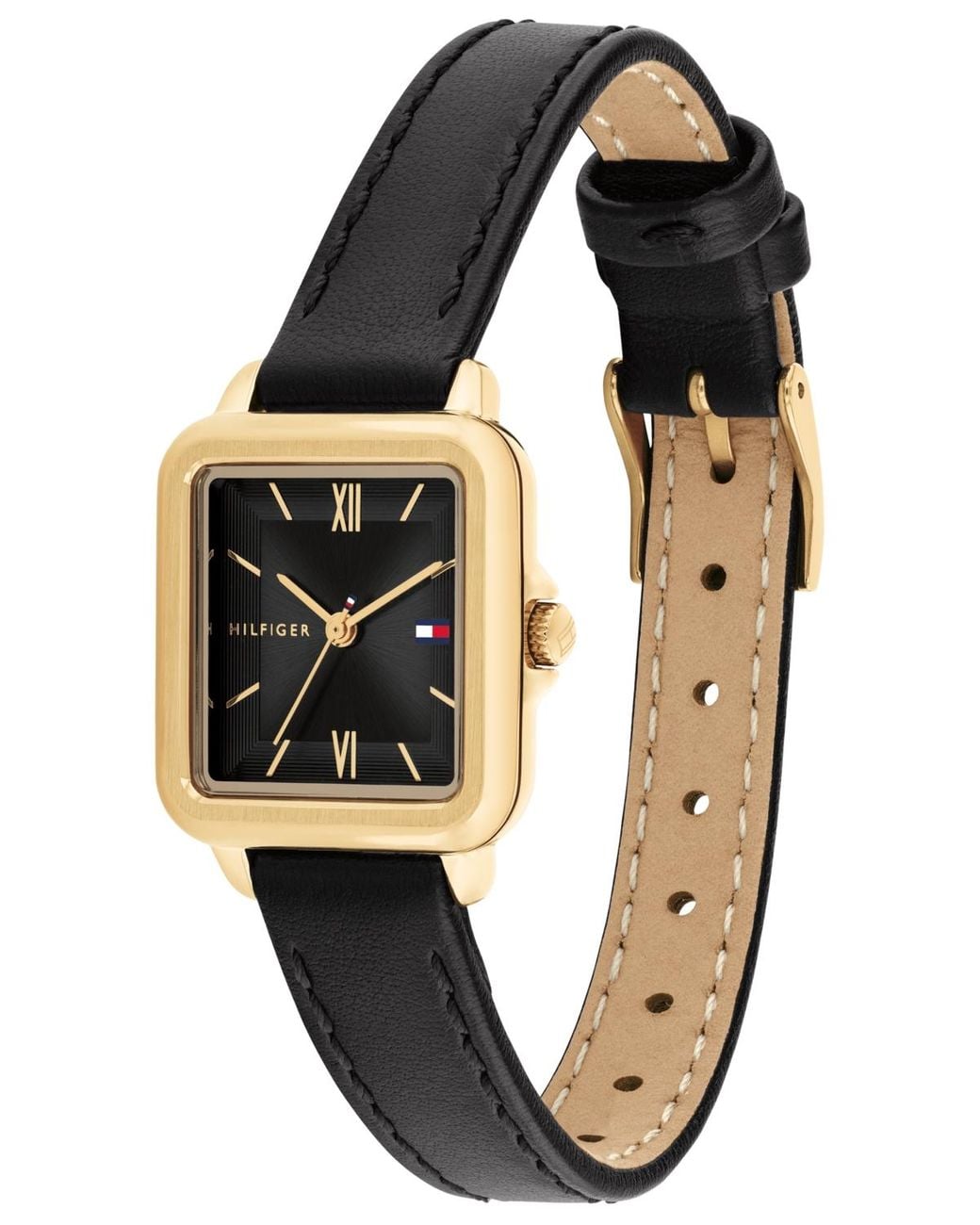 Tommy Hilfiger Black Quartz Leather Strap Watch