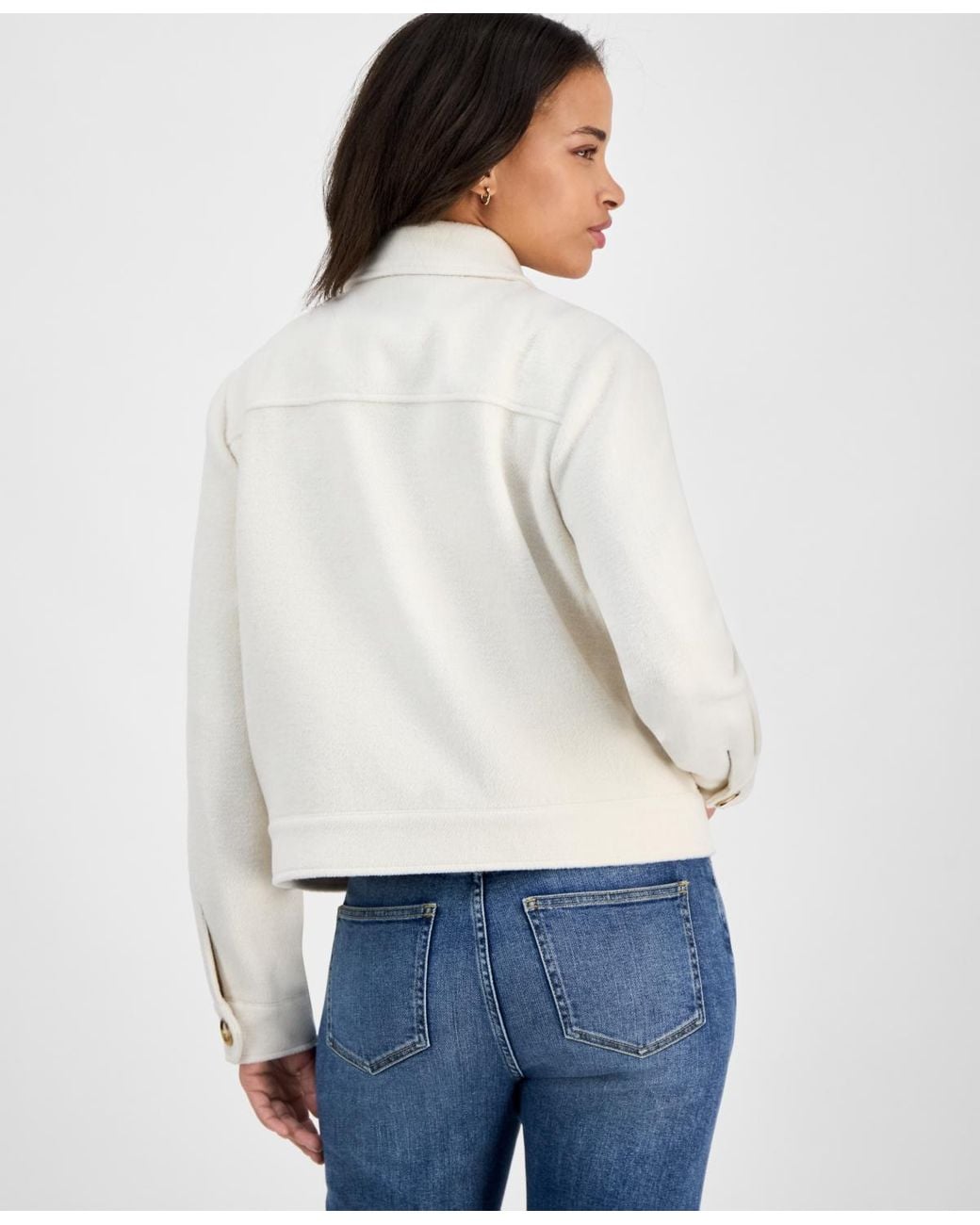 Steve Madden Blue Collared Button-front Jacket