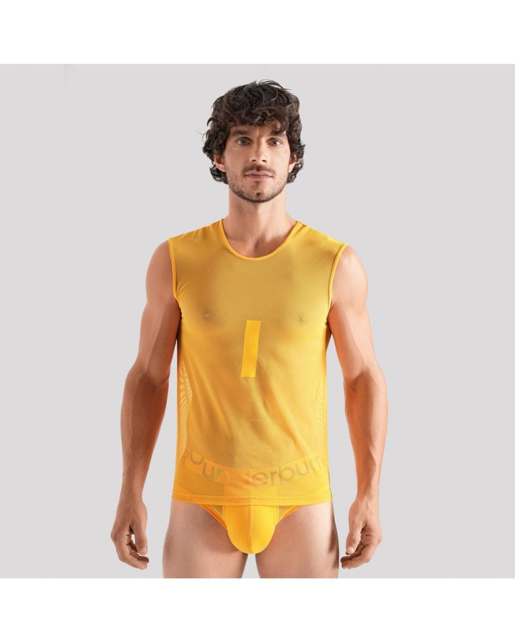 Rounderbum Orange Transparent Pride Tank Top for men