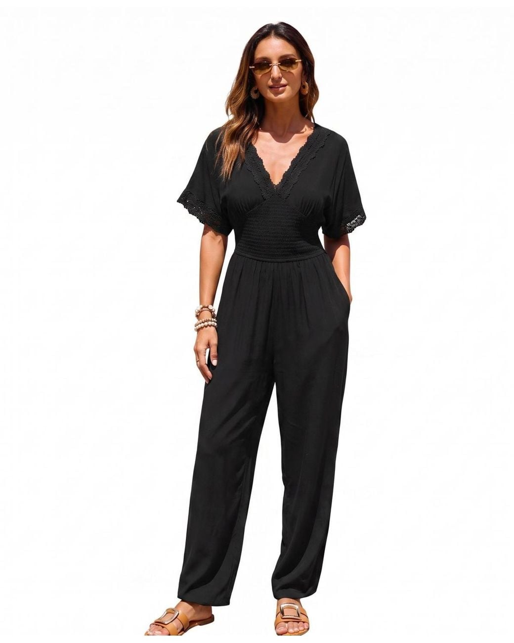 CUPSHE Black Brilliant Idea Jumpsuit