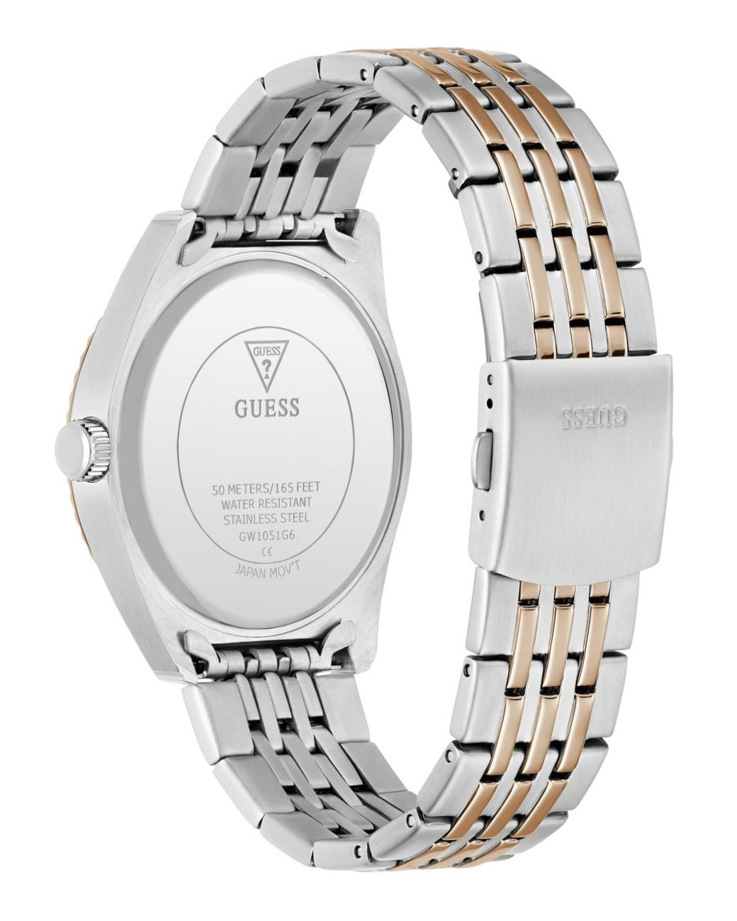 Guess Metallic Two-tone Stainless Steel Multi-function Watch for men