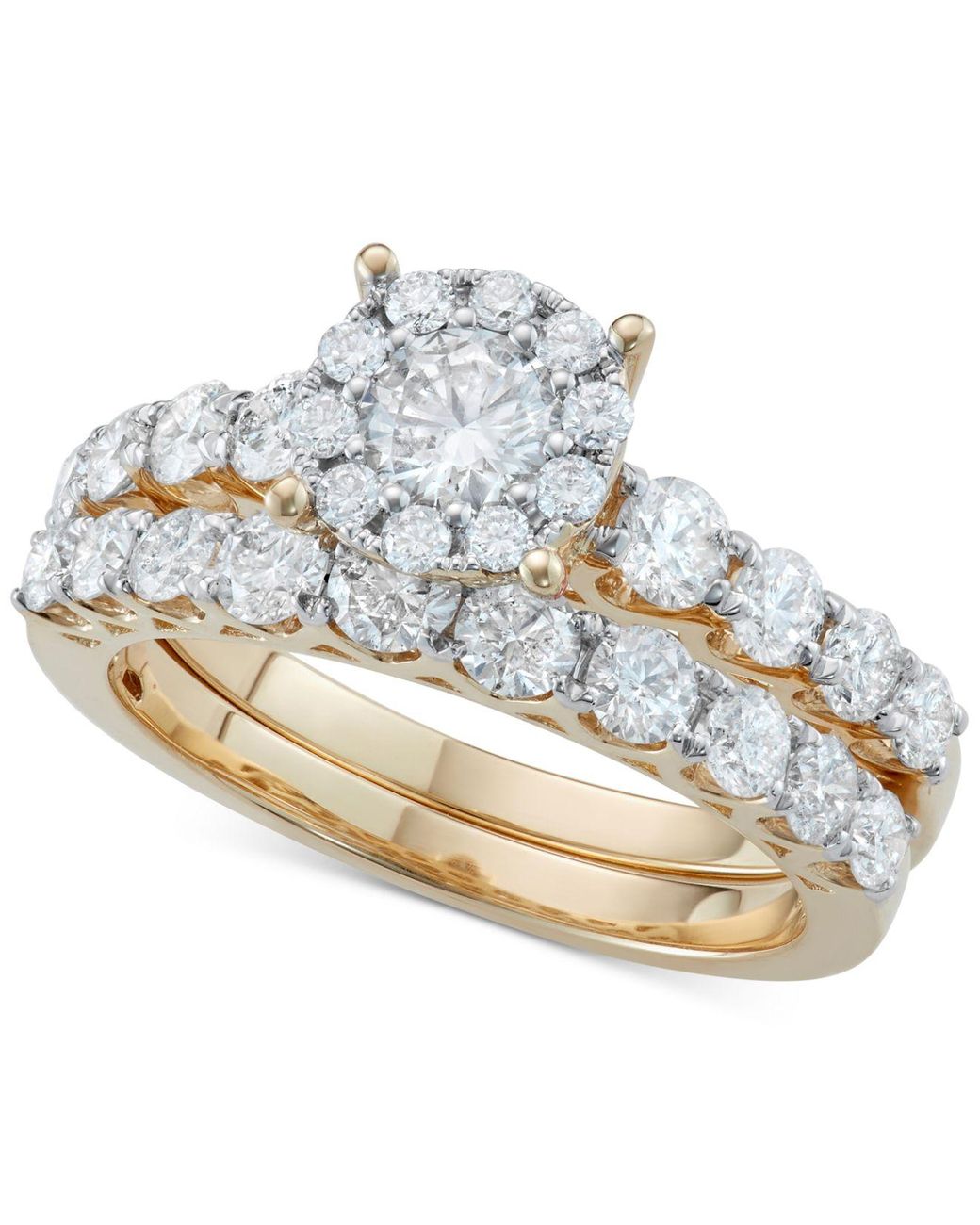 Macy's Diamond Bridal Ring Set (2 Ct. T.w.) In 14k White Gold Or Gold ...