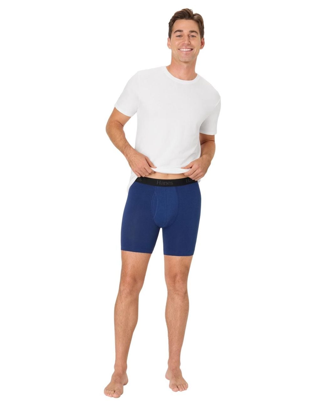 Hanes Blue Ultimate Comfort Flex Fit Boxer Briefs for men