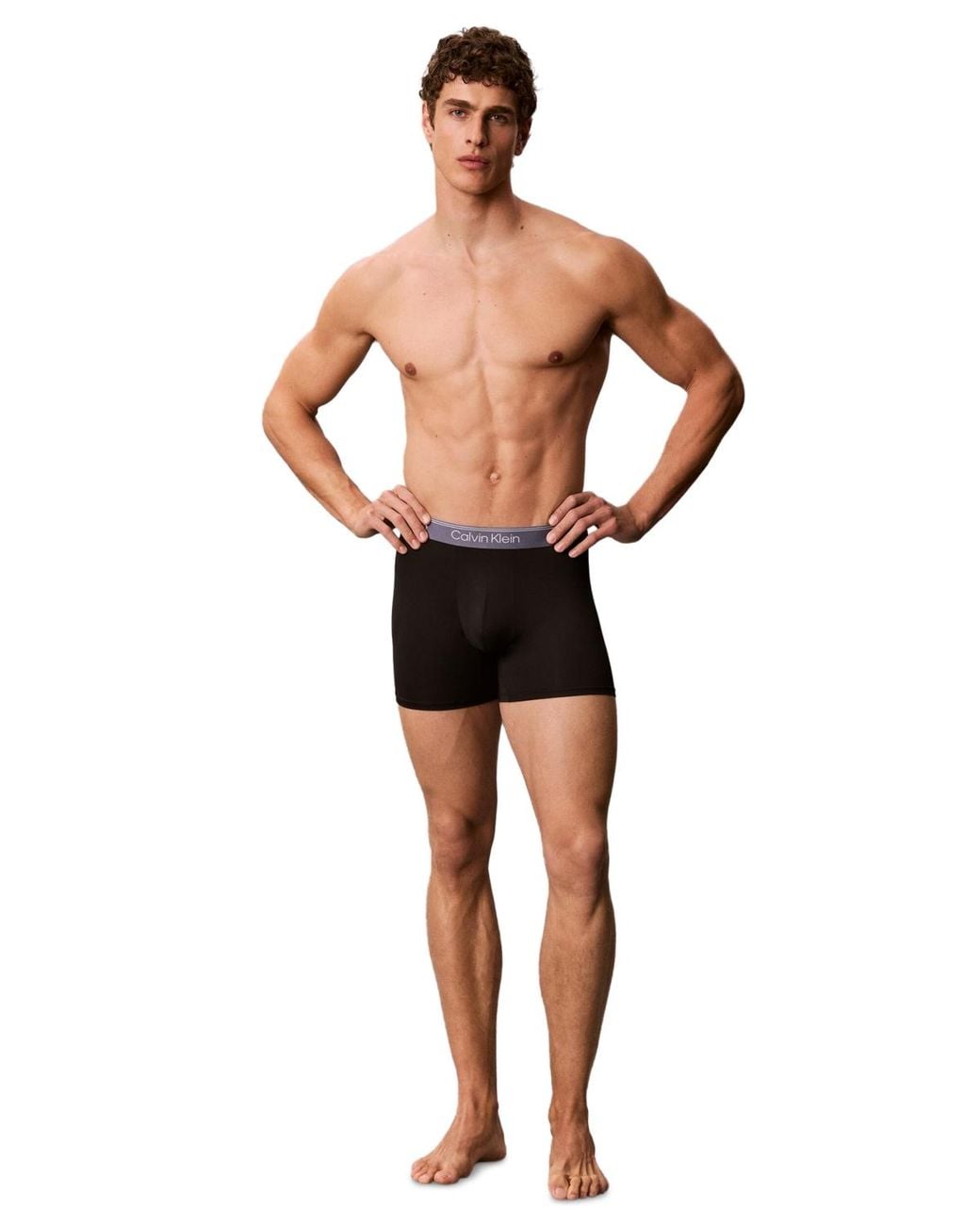 Calvin Klein Microfiber Stretch Boxer Briefs in Black for Men | Lyst
