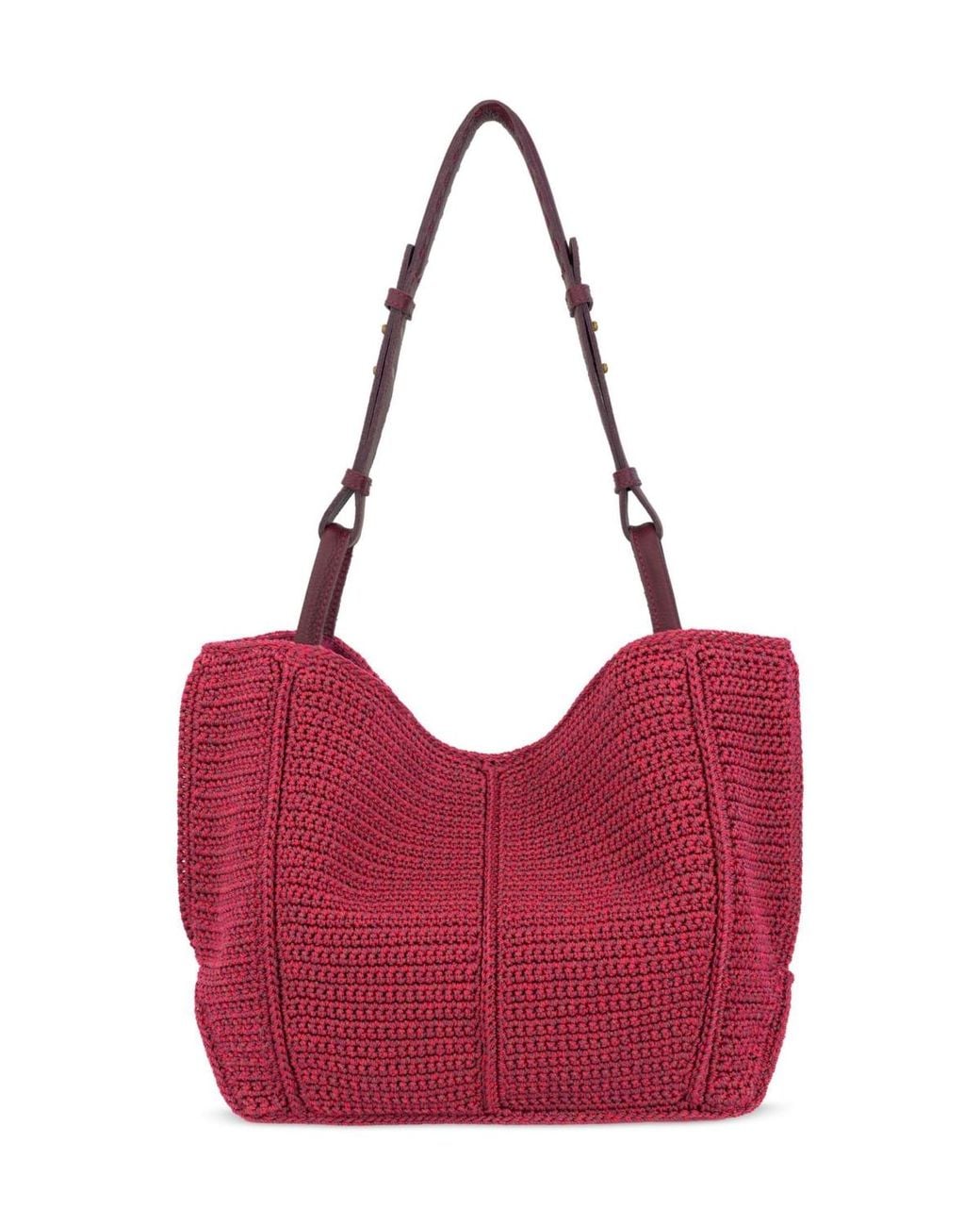 The Sak Los Feliz Hand-crocheted Zipper Tote Handbag in Red | Lyst