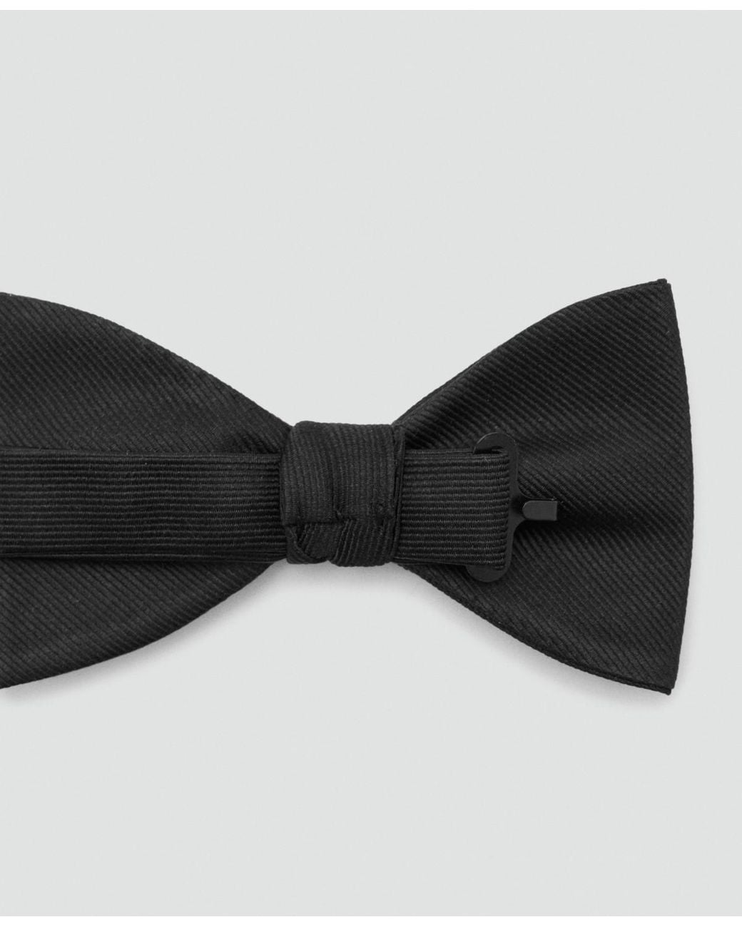 Mango Black Microstructure Classic Bow Tie for men