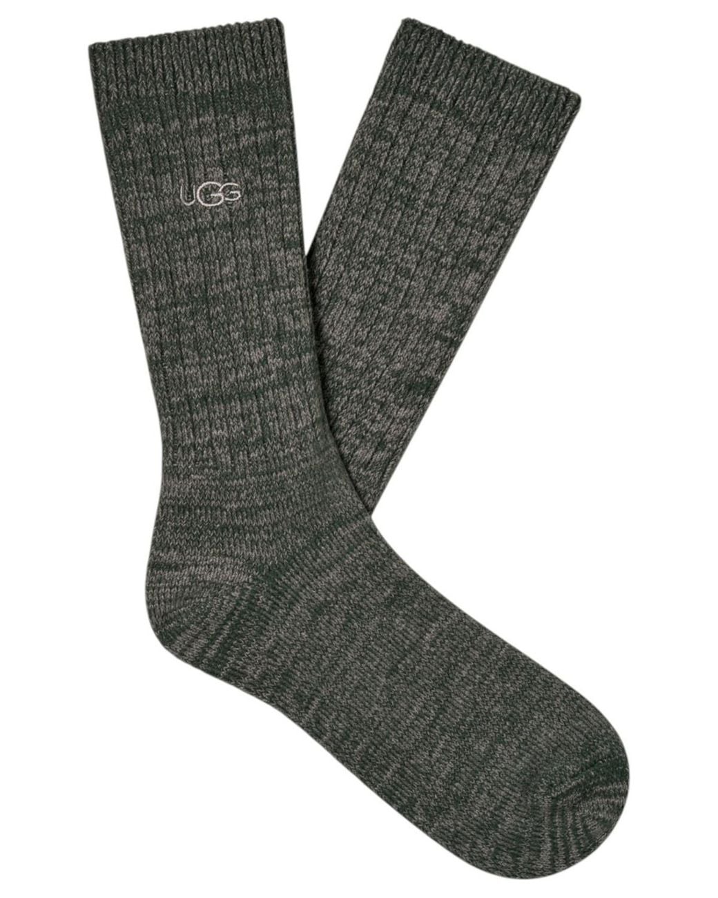 Vid Rib UGG Trey Rib Knit Crew Socks in Gray for Men | Lyst