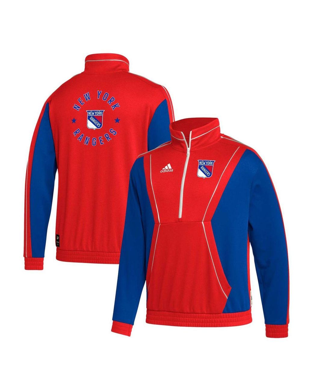 adidas Red New York Rangers Team Classics Half-zip Jacket for Men | Lyst