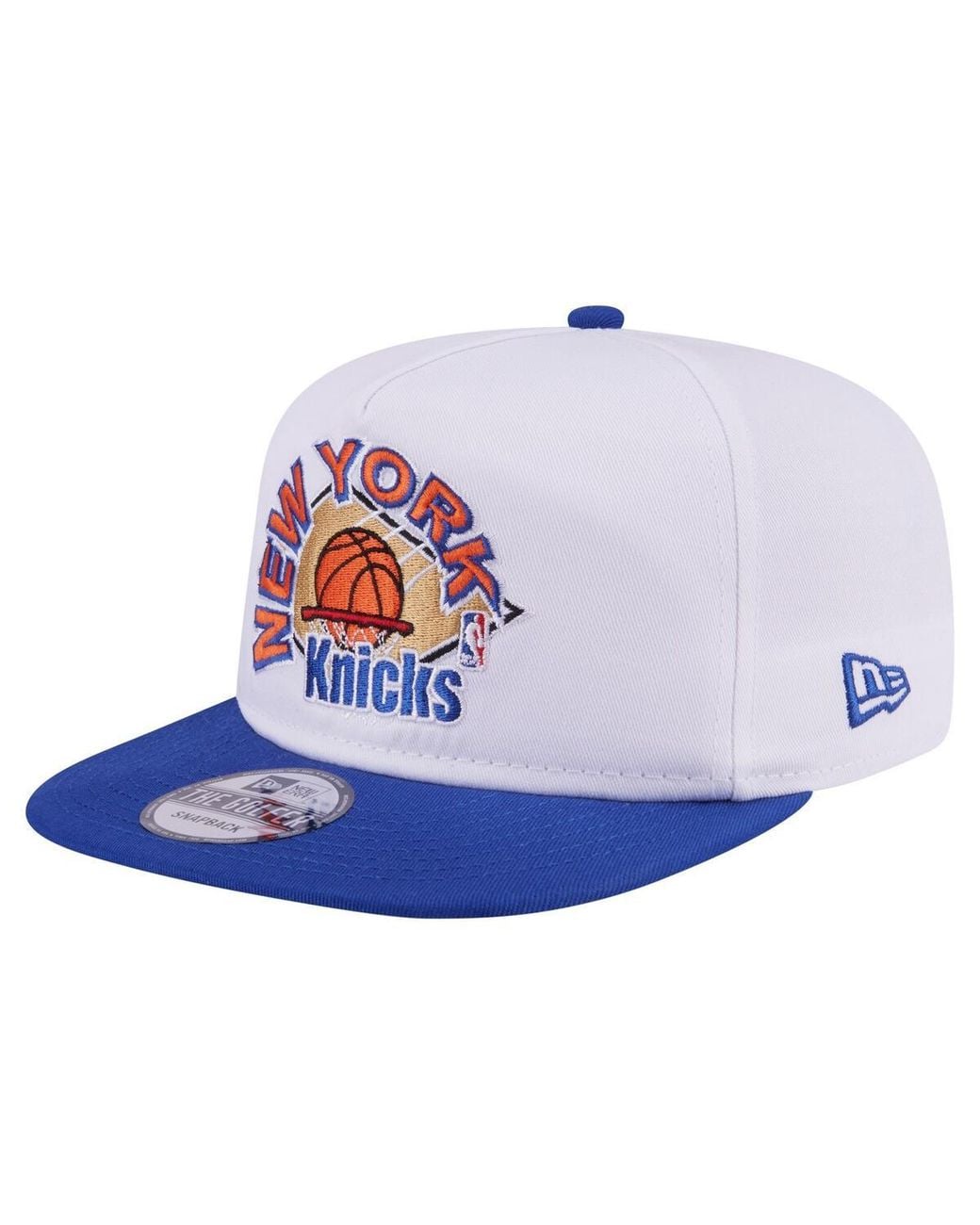 KTZ White/blue New York Knicks Hardwood Two-tone Golfer Adjustable Hat for men