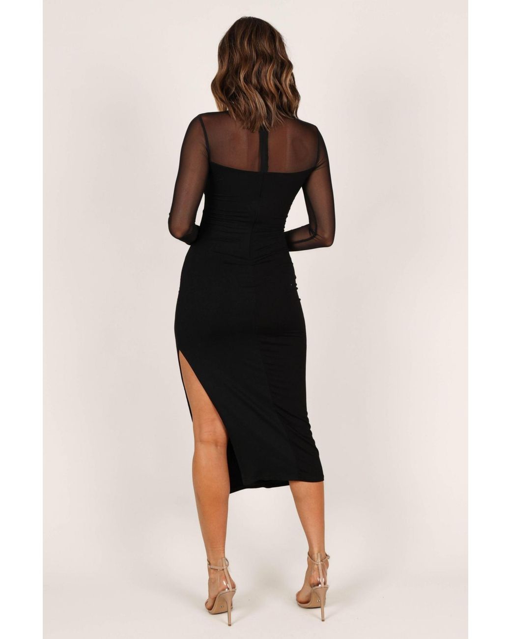 Petal & Pup Farrow Long Sleeve Midi Dress in Black | Lyst