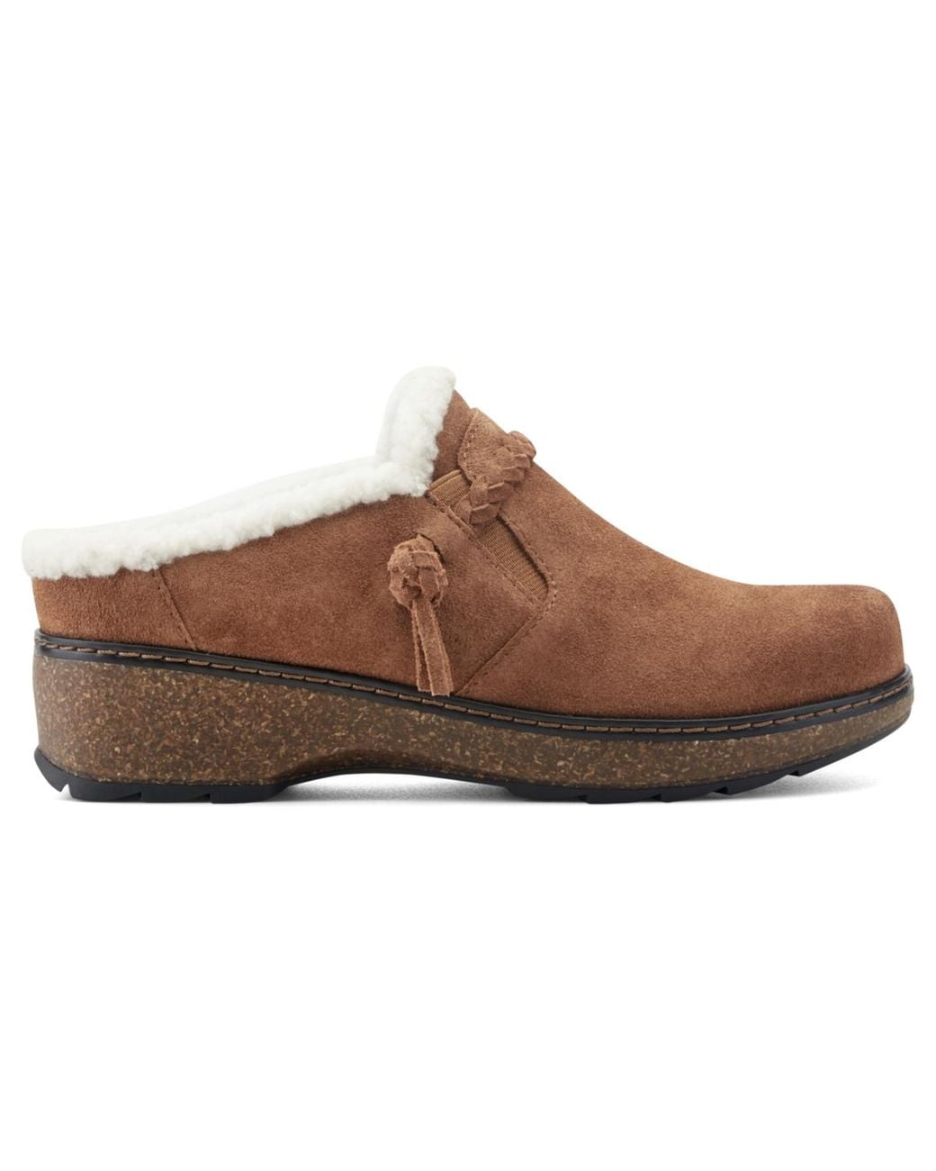 Earth Kattia Suede Braided Arch Support Slip-on Clogs in Brown | Lyst