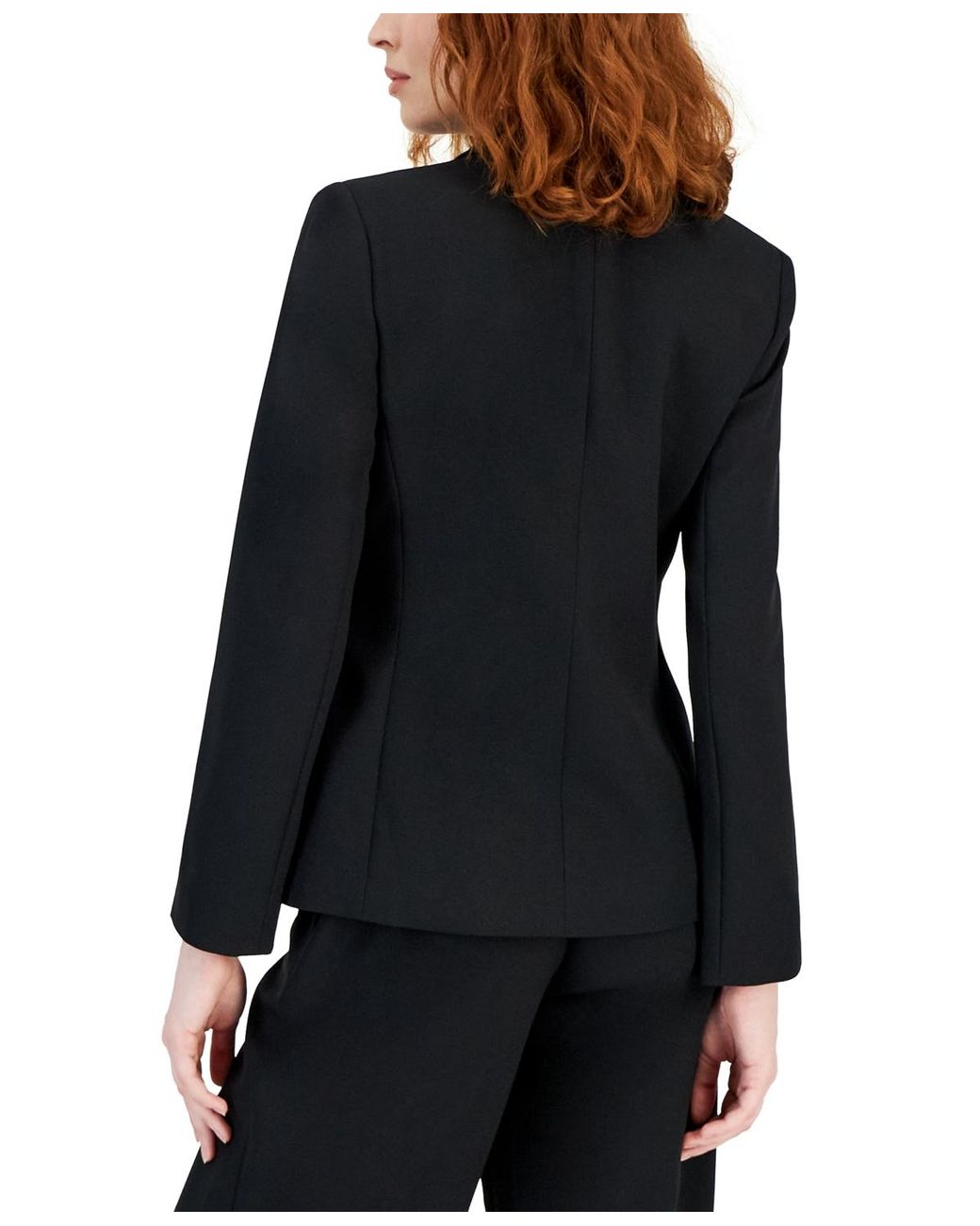 Tahari Black Single-button Peak-lapel Blazer