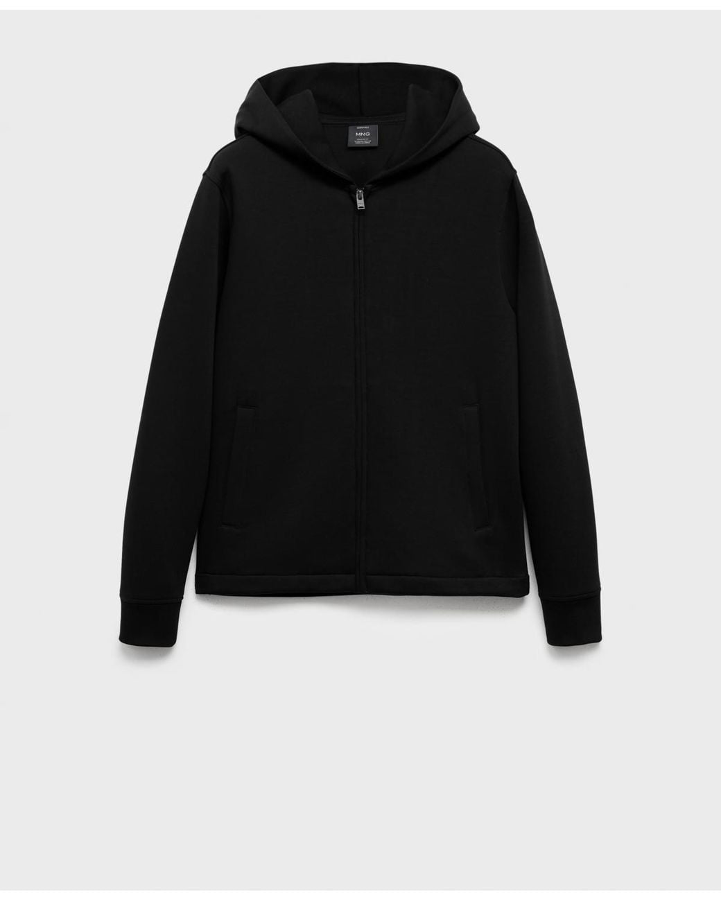 Mango Black Zip-up Hoodie for men