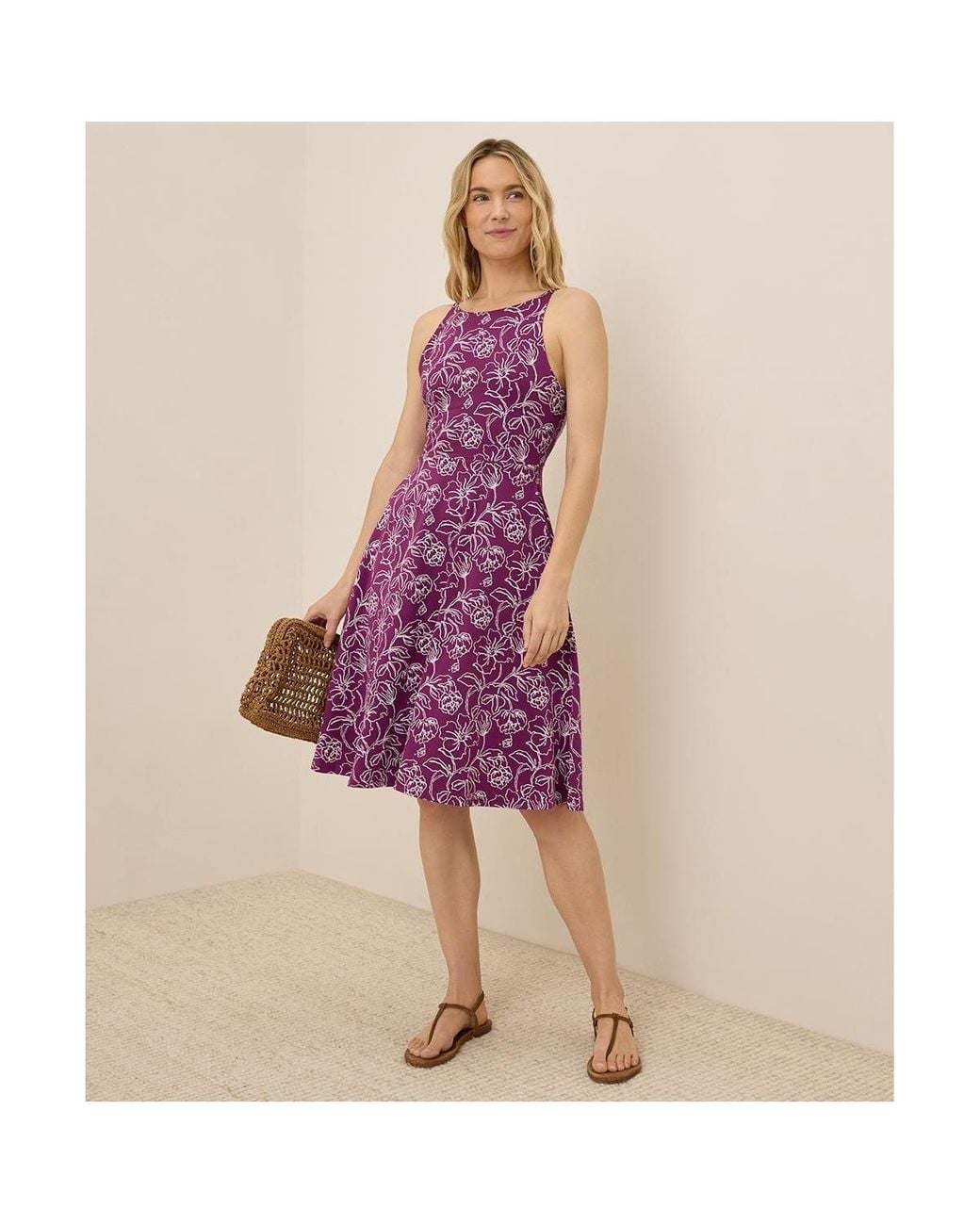 slim fit dress slacks Halter Fit & Flare Shapewear Mini Dress main image 1