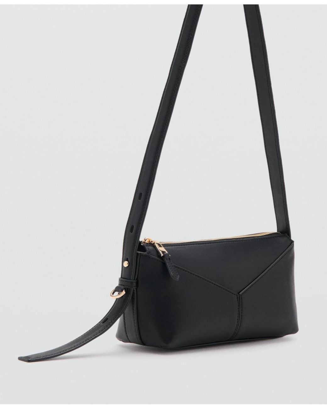 Mango Black Rectangular Crossbody Bag