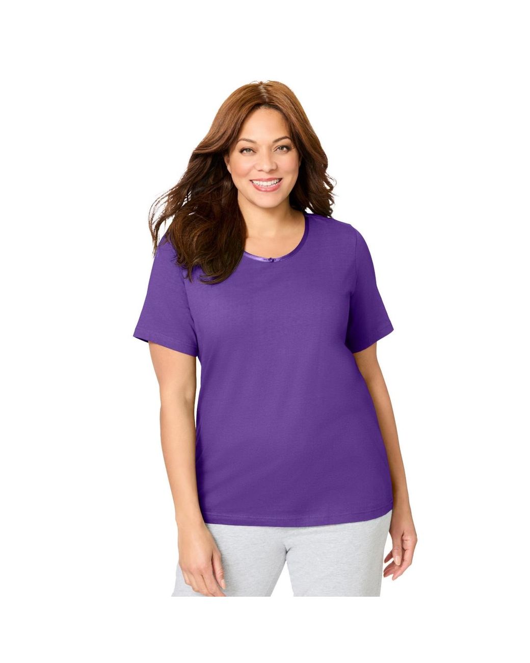 Dreams & Co. Purple Plus Size Sleep Tee