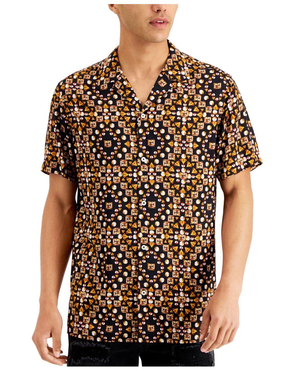 Geo Gem-print Camp Shirt, Created 