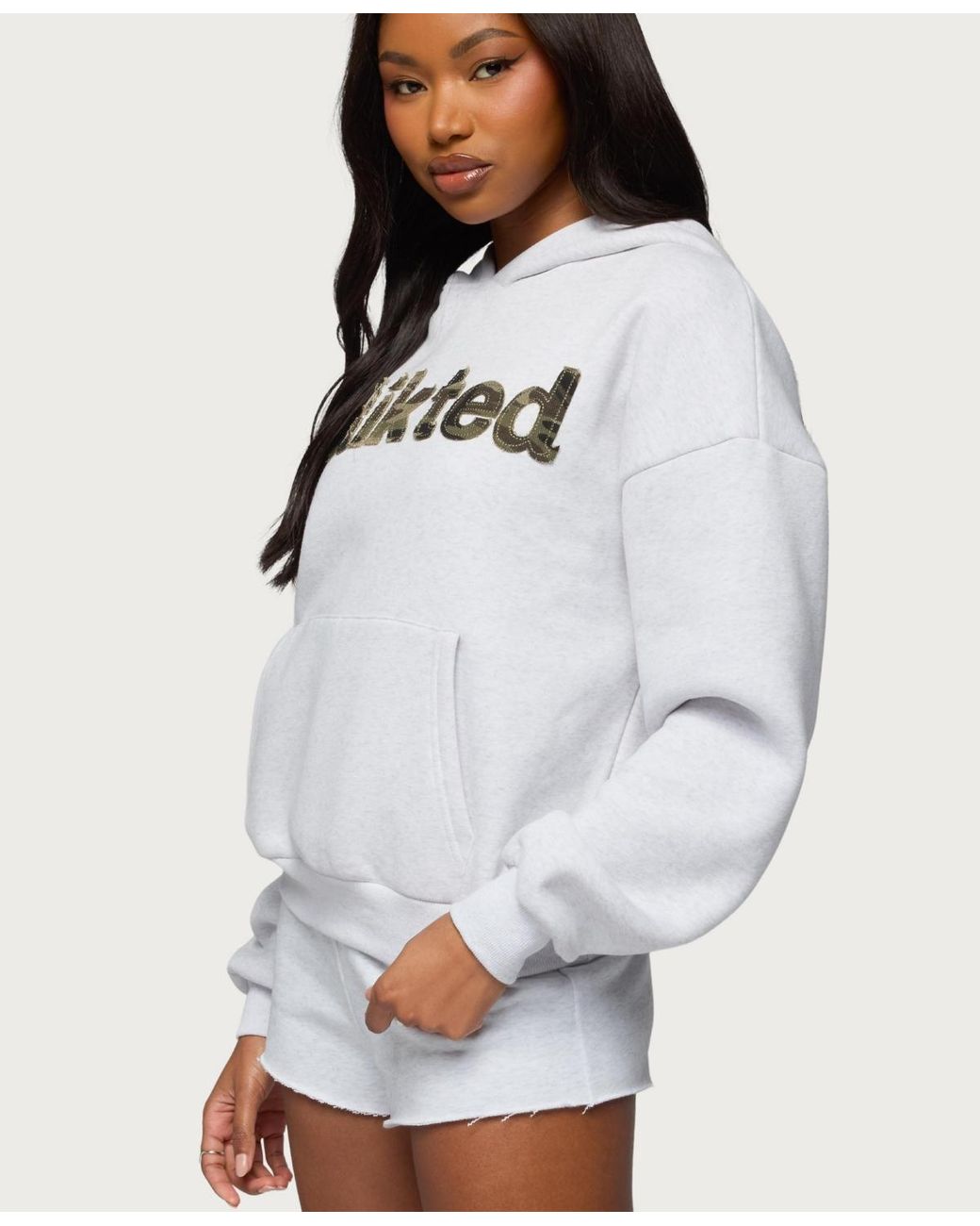 Edikted White Cutie Hoodie