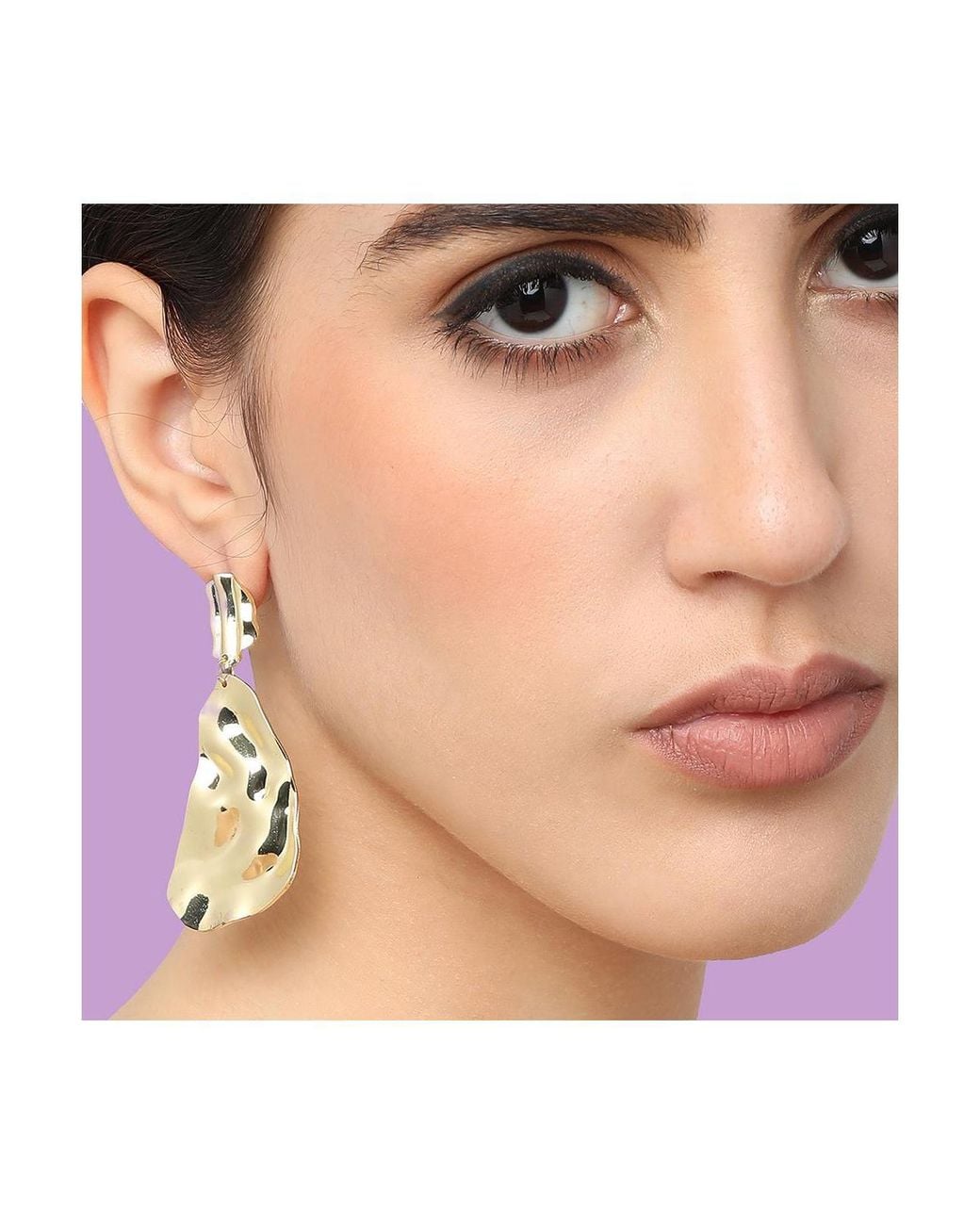 SOH Metallic Dented Drop Earrings