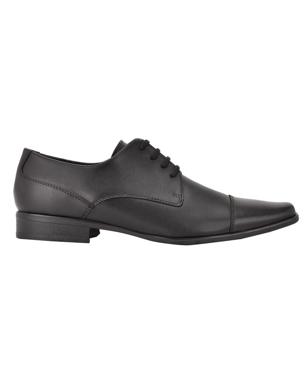 Calvin Klein Black Bram Leather Cap Toe Oxfords for men