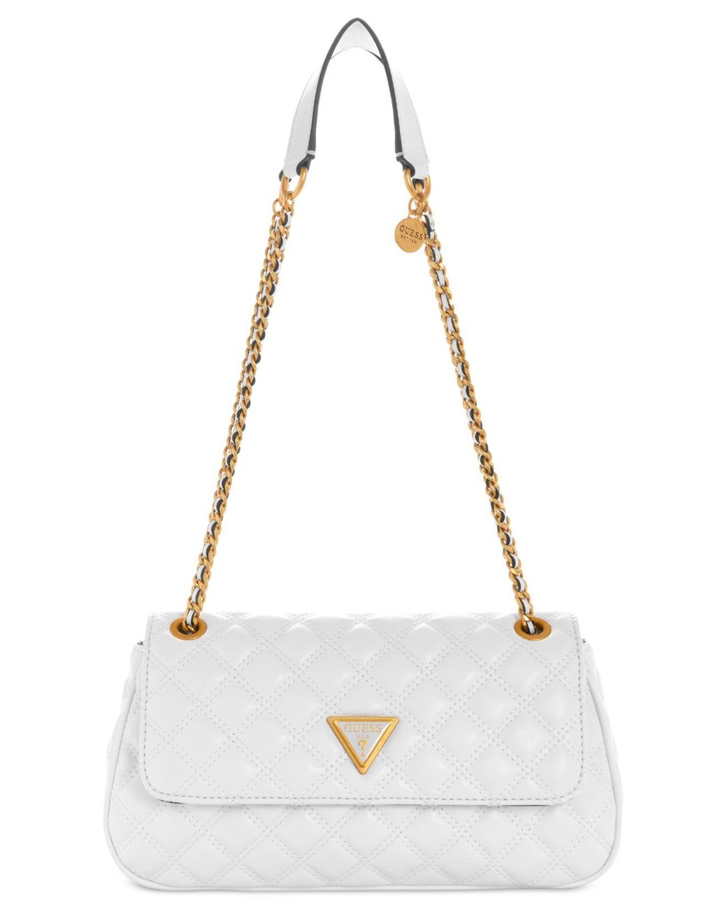 Guess Giully Small Quilted Convertible Chain Strap Crossbody in Natural ...