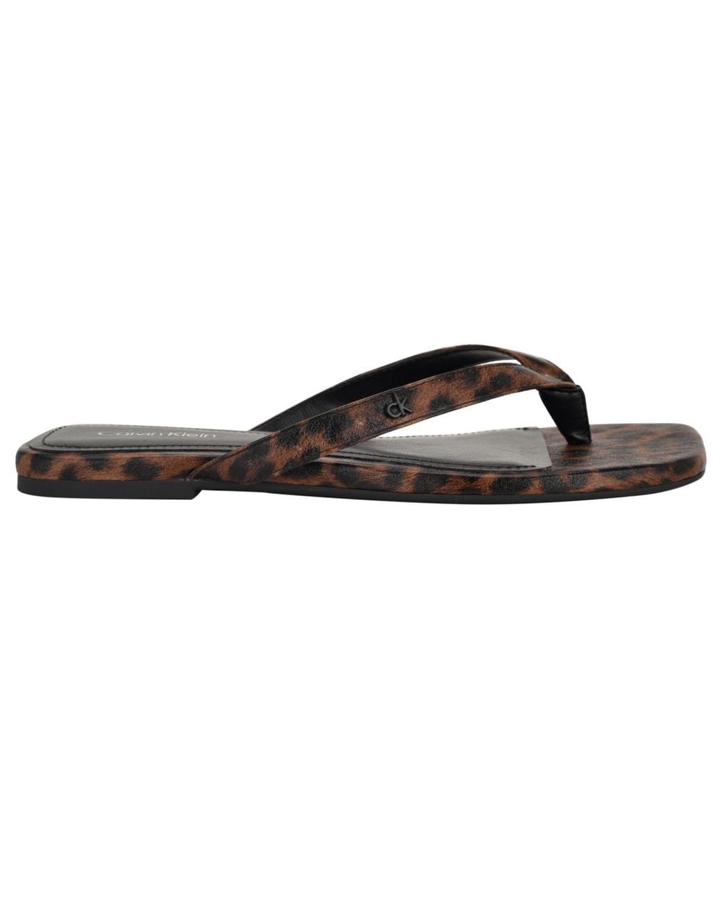Calvin Klein Brown Stelea Flat Thong Sandals