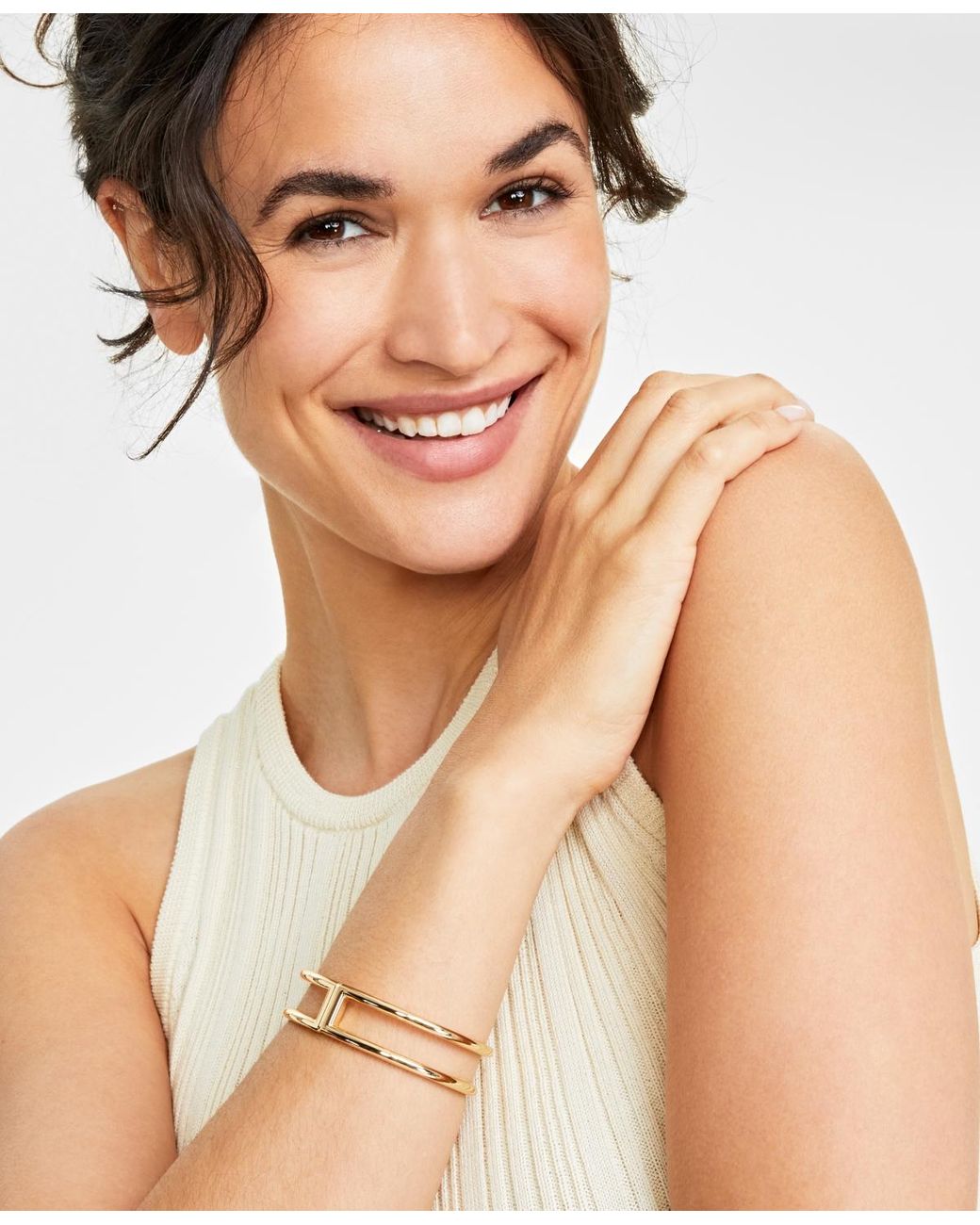 On 34th Metallic Tone Hinge Bracelet