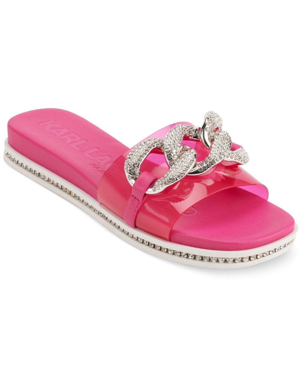 Karl Lagerfeld Jazelle Slipon Embellished Slide Sandals in Pink Lyst