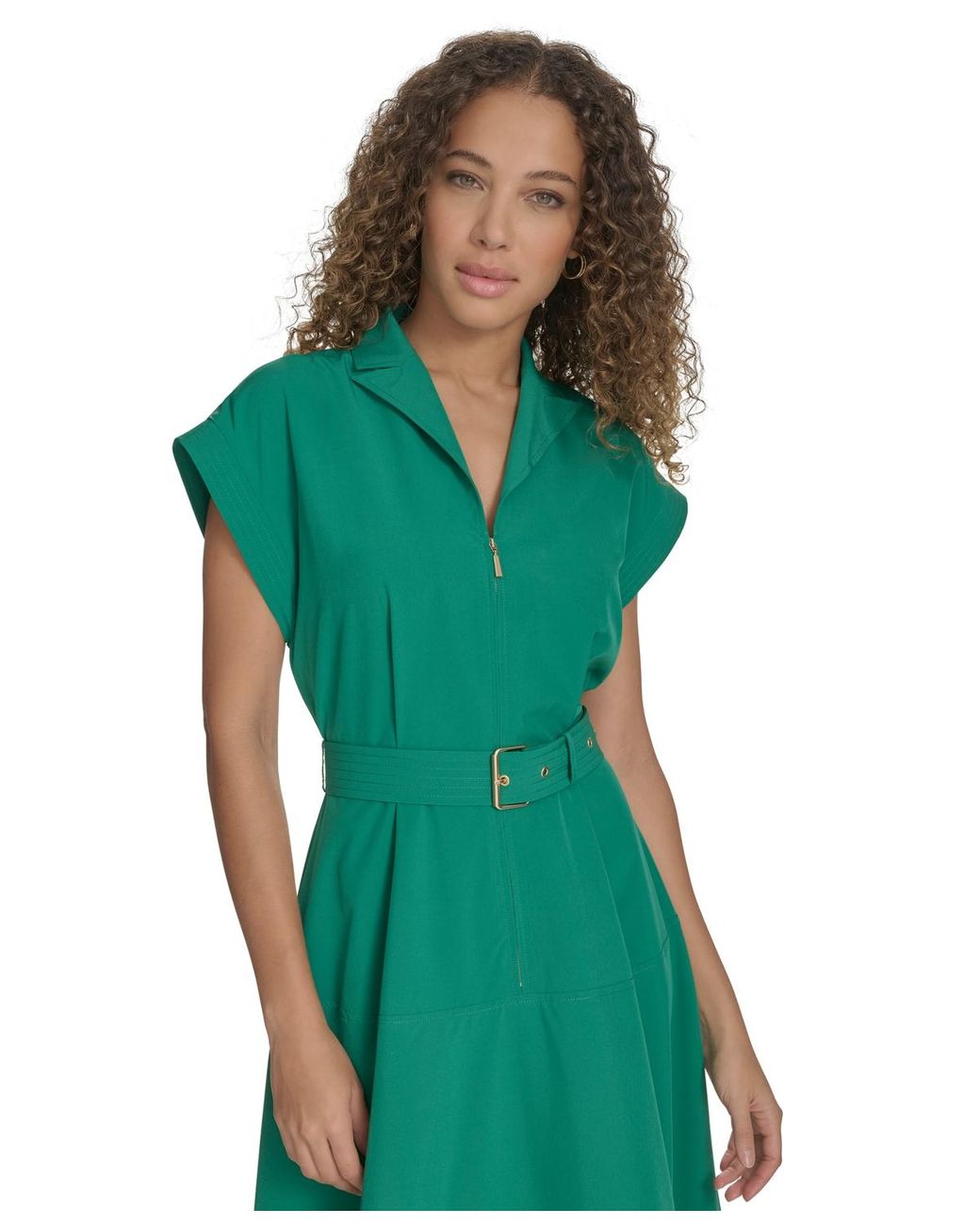 calvin klein short-sleeve belted sheath dress Calvin Klein Women's Short-Sleeve Belted Midi Dress