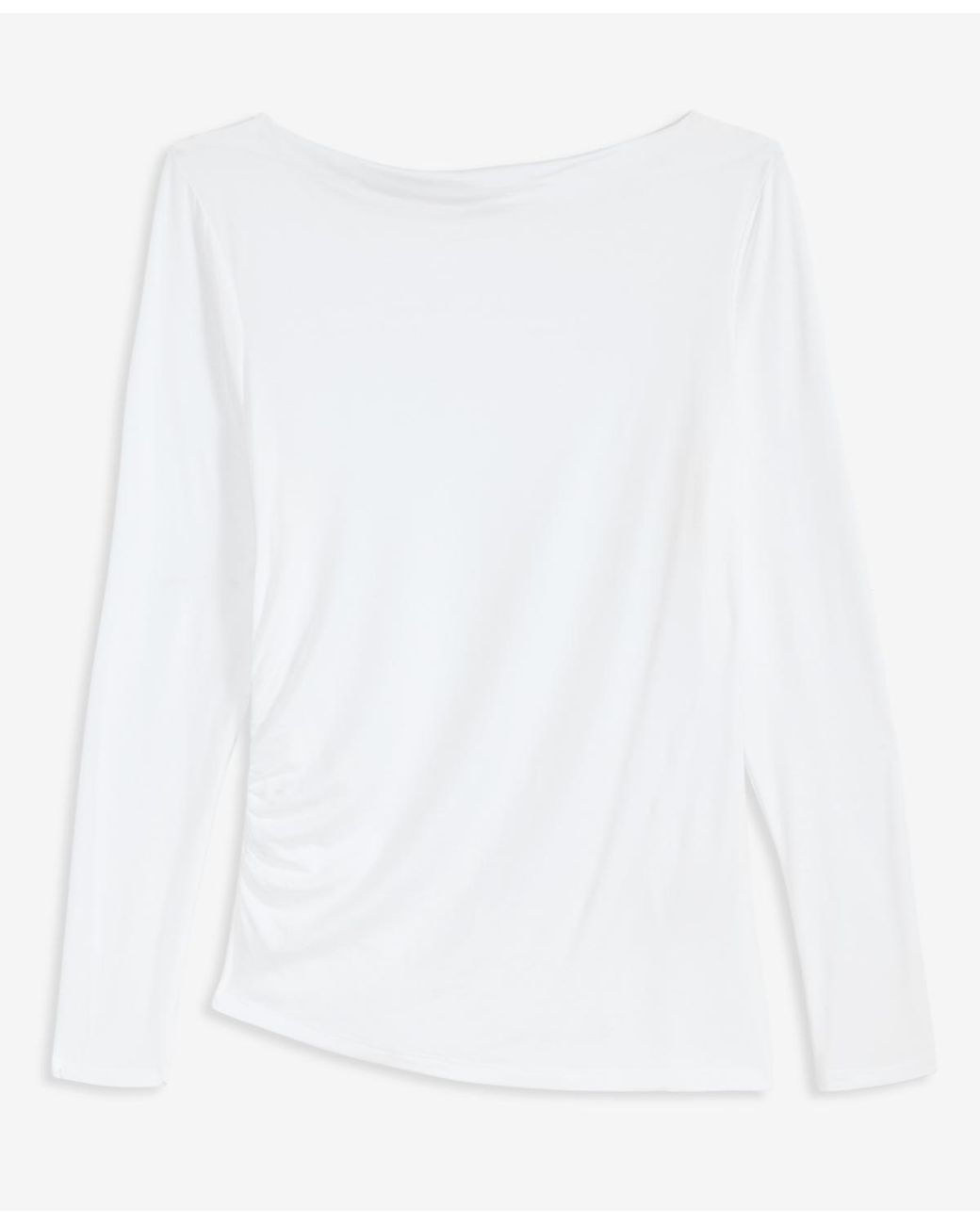INC International Concepts White Luxe-layering Jersey Boat-neck Long-sleeve Top