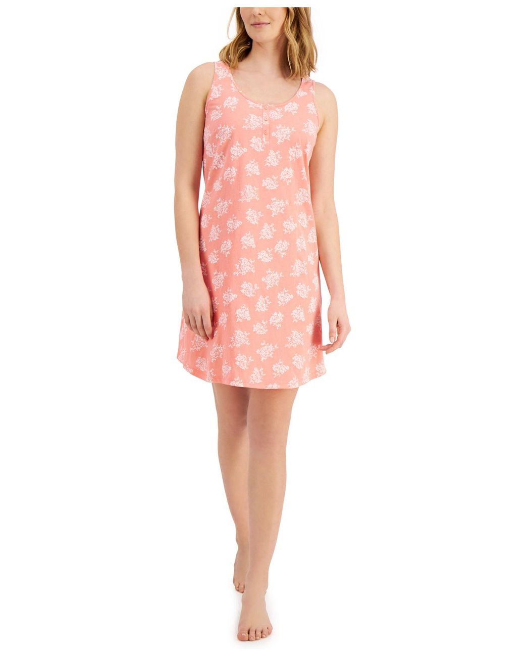 Charter Club Cotton Tank Chemise Nightgown, Created For Macy's in Pink ...