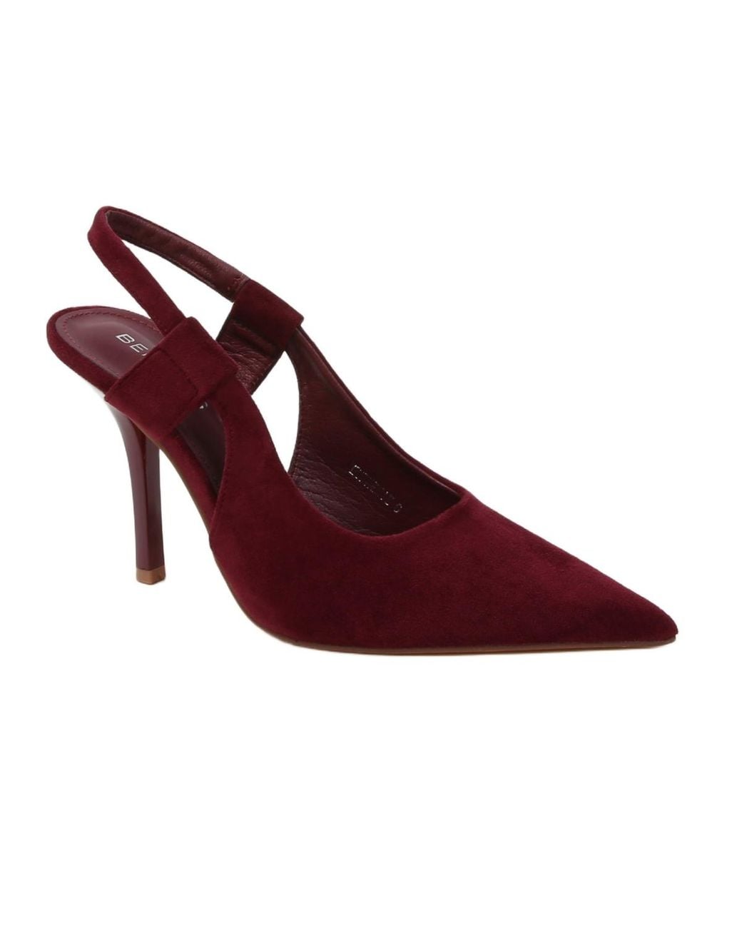 BERNESS Red Euphemie Microfiber Suede Slingback Pumps