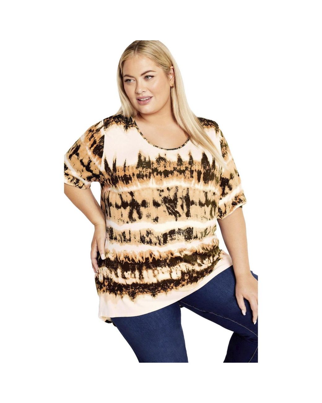 Avenue Blue Plus Size Leila Print Top