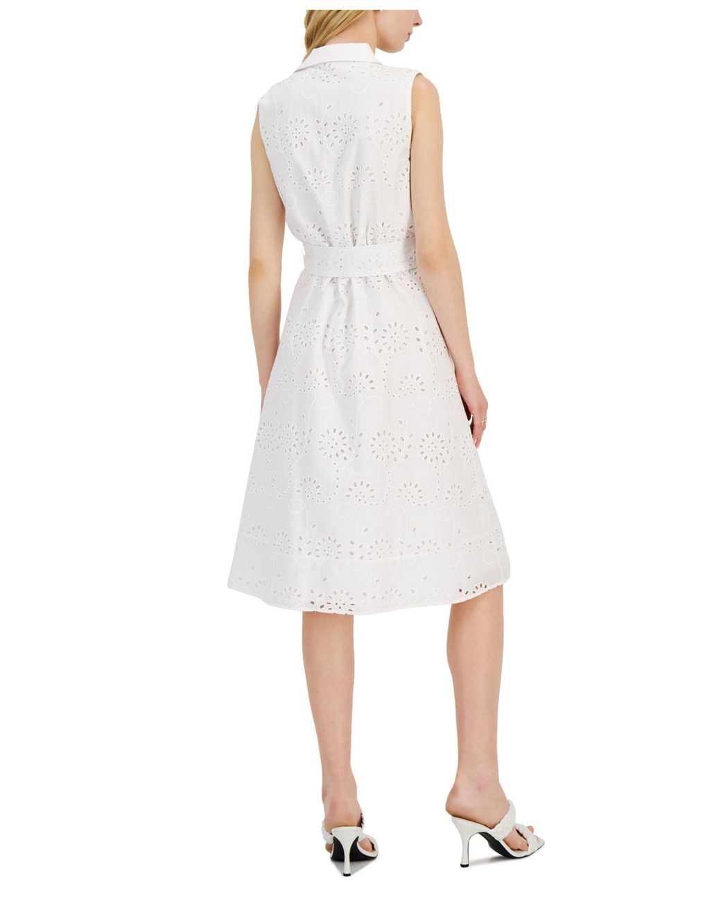 dkny white lace dress