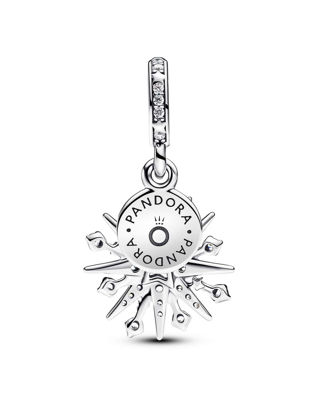 Pandora White Sparkling Firework Double Dangle Charm