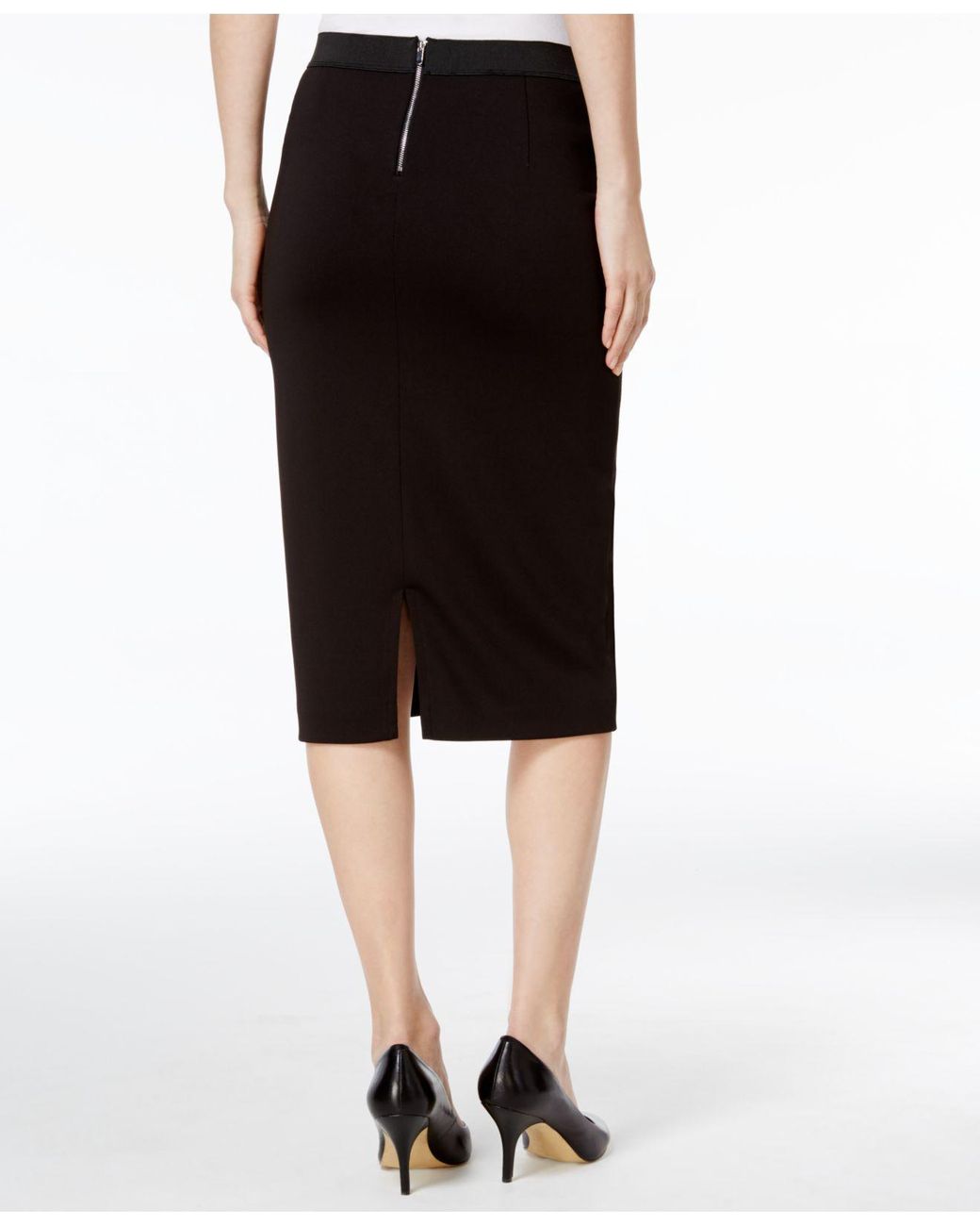 Alfani Women's Black Below-knee Pencil Skirt
