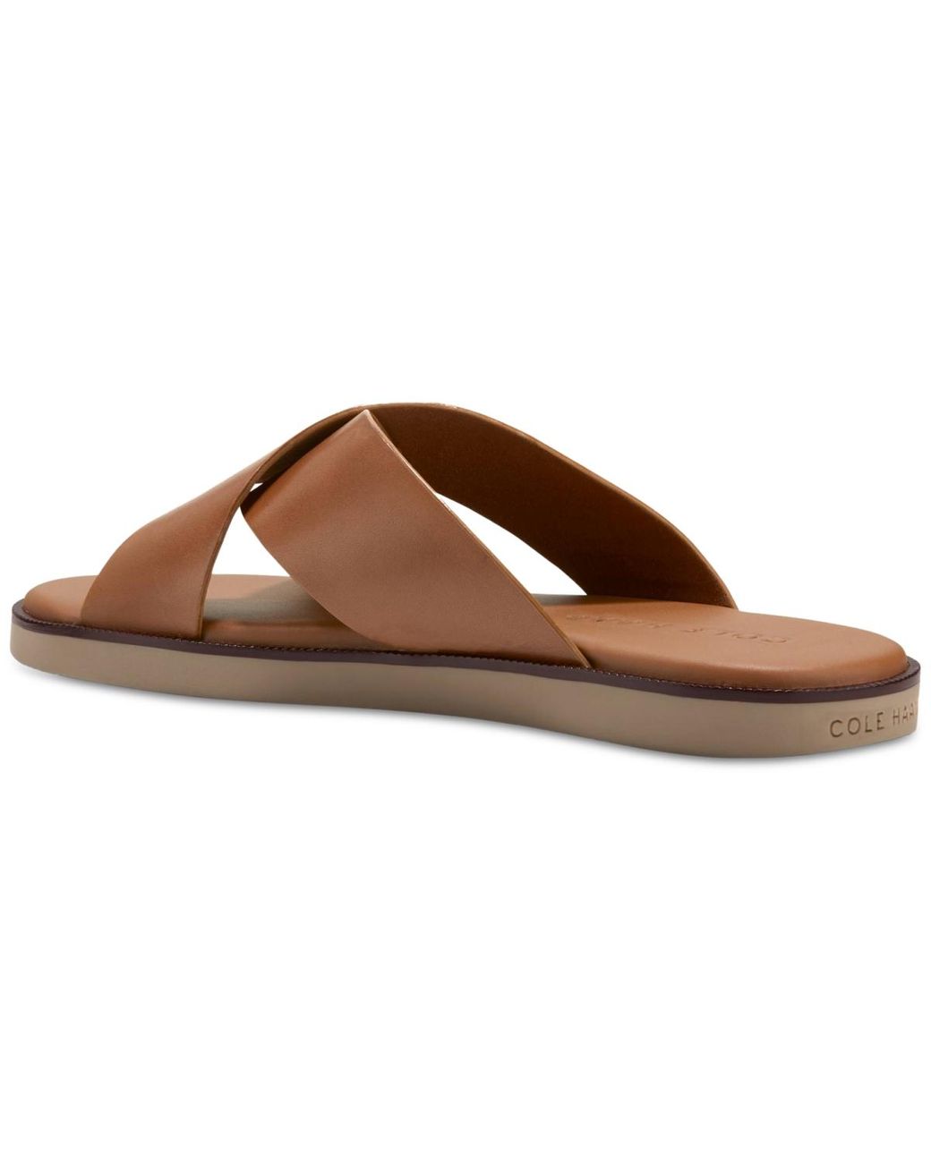 Cole Haan Nantucket Cross Strap Slip on Slide Sandals in Brown for Men Lyst