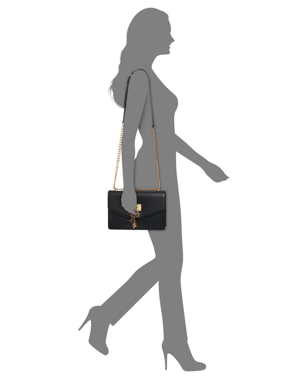 dkny elissa leather chain strap shoulder bag