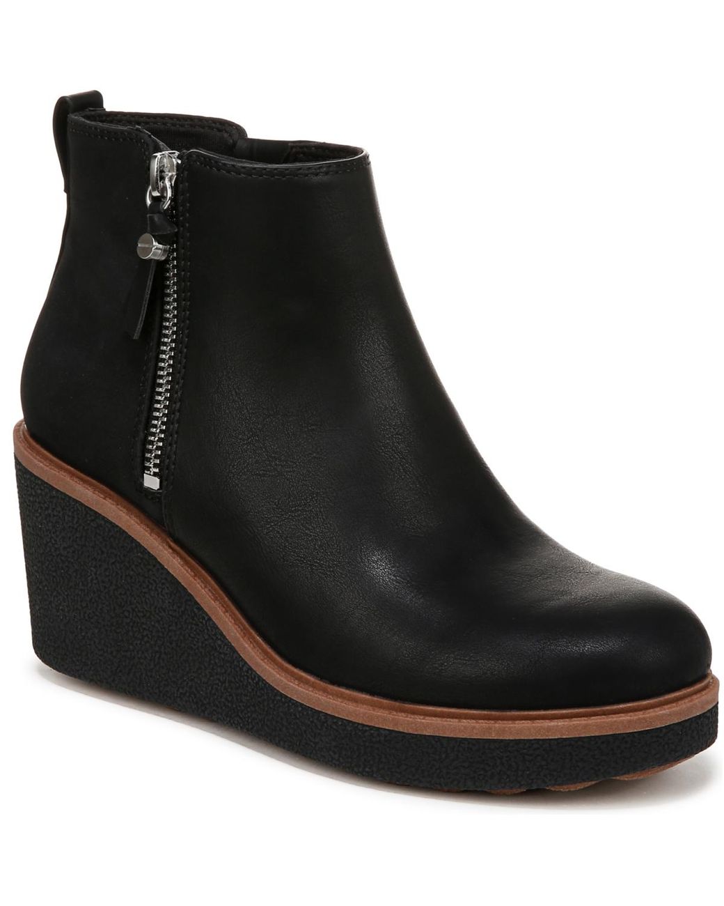 Dr. Scholls Amber Wedge Booties in Black Lyst