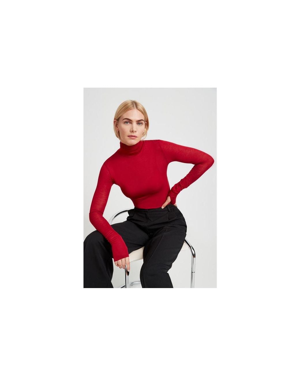 MARCELLA Black Eloise Sheer Turtleneck