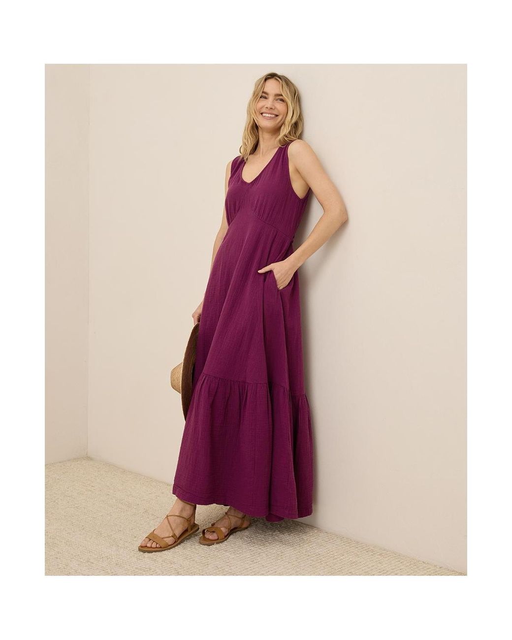 coastal double gauze beach to brunch dress Pact Organic Cotton in Purple Color:Cayon Rose Womens Pact Organic Cotton Style:AP1E213273 DREAM PAIRS Girls Memory