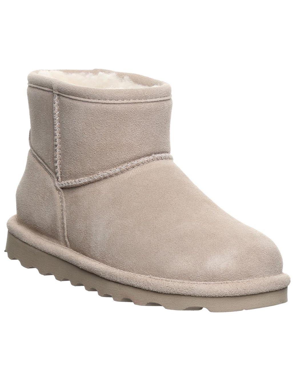 BEARPAW Natural Alyssa Solid Pull-on Ankle Boots