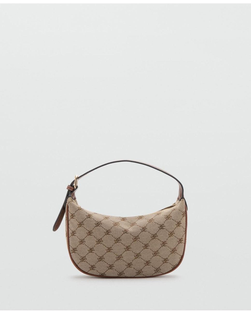 Mango Natural Printed Logo Shoulder Bag