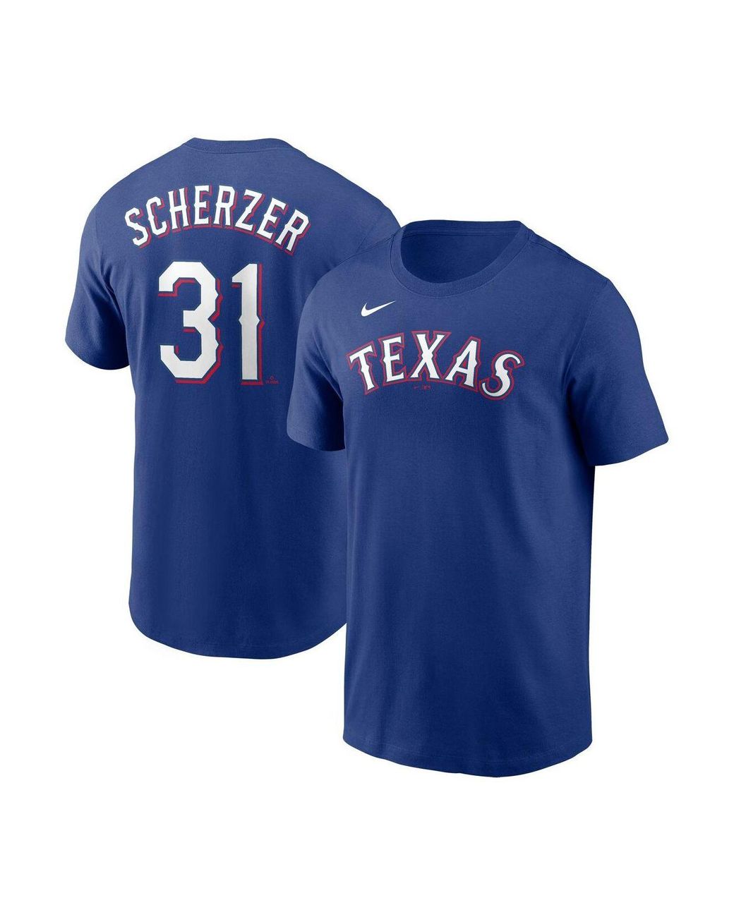 Max Scherzer Texas Rangers Nike Player Name & Number T-Shirt