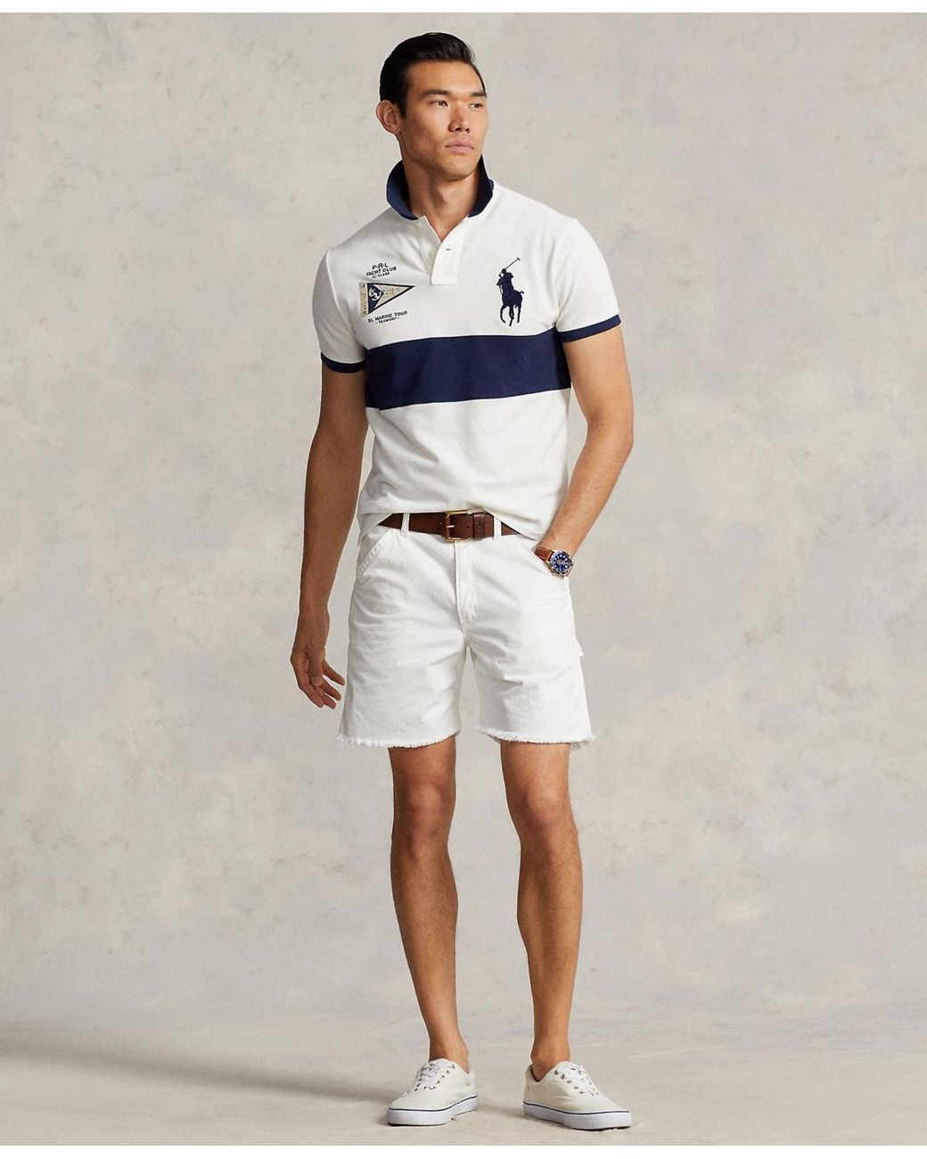 Polo Ralph Lauren Custom Slim-Fit Big Pony Mesh Short-Sleeve Polo Shirt